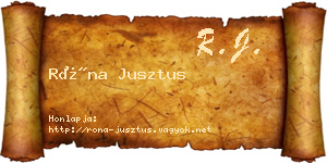 Róna Jusztus névjegykártya